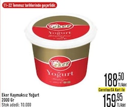 Eker Kaymaksız Yoğurt 2000 gr