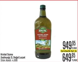Kristal Sızma Zeytinyağı Doğal Lezzet 2 l