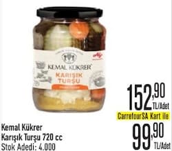 Kemal Kükrer Karışık Turşu 720 cc