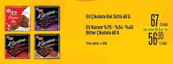 Eti Çikolata Bol Sütlü/Karam Bitter Çikolata Çeşitleri 60 g