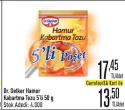 Dr.Oetker Hamur Kabartma Tozu 5'li 50 g