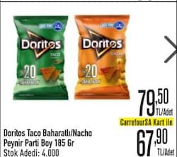 Doritos Taco Baharatlı/Nacho Peynir Parti Boy 185 gr