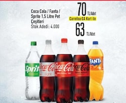 Coca Cola/Fanta/Sprite 1.5 Litre Pet Çeşitleri