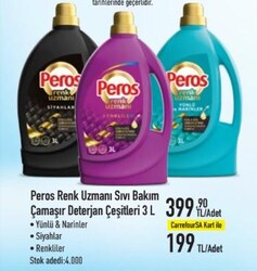 Peros Renk Uzmanı Sıvı Bakım Çamaşır Deterjan Çeşitleri 3 l