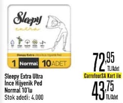 Sleepy Extra Ultra İnce Hijyenik Ped Normal 10'lu