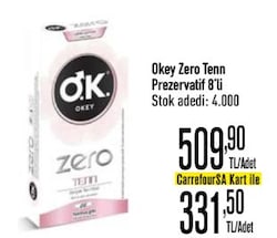 Okey Zero Tenn Prezervatif 8'li