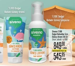 Siveno %100 Doğal Bebekler için Güneş Kremi 50 ml
