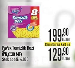Parex Temizlik Bezi 8'li %30 MF