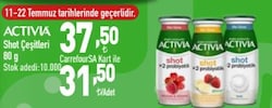 Activia Shot Çeşitleri 80 ml