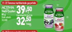 Activia Shot+ Çeşitleri 80 ml