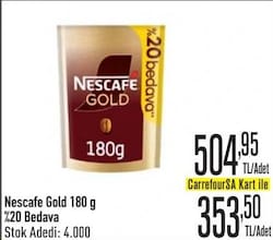 Nescafe Gold 180 g %20 Bedava