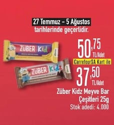 Züber Kidz Meyve Bar Çeşitleri 25 g