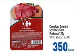 Carrefour Çemeni Alınmış Dana Pastırma 120 g