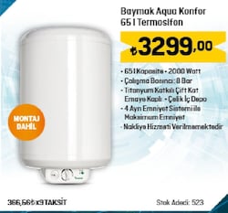 Baymak Aqua Konfor 65 l Termosifon - Montaj Dahil