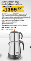 Arzum AR3004 Çaycı Klasik Çelik Çay Makinesi 1650 W