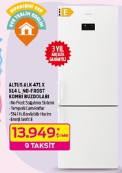 Altus ALK 471 X 514 L No-Frost Kombi Buzdolabı