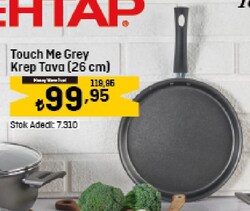 Touch Me Grey Krep Tava 26 cm