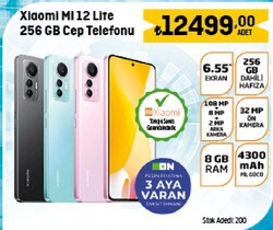 Xiaomi Mi 12 Lite 256 GB Cep Telefonu