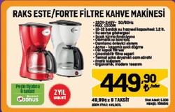 Raks Este/Forte Filtre Kahve Makinesi 