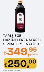 Tariş Ege Hazineleri Naturel Sızma Zeytinyağı 1 L