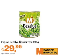 Migros 830 gr Bezelye Konservesi