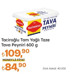 Taciroğlu Tam Yağlı Taze Tava Peyniri 600 G