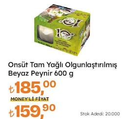 Onsüt Tam Yağlı Olgunlaştırılmış Beyaz Peynir 600 gr