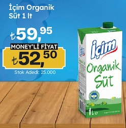 İçim Organik 1 lt Süt