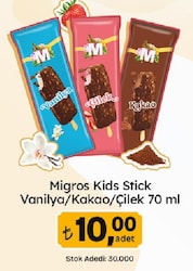 Migros Kids Stick Vanilya 70 ml