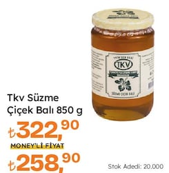 Tvk Süzme Çiçek Bal 850 gr 