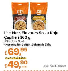 List Nuts Flavours Cheddar Peyniri Soslu Kaju 100 gr