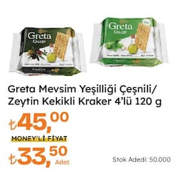 Greta Mevsim Yeşillikli Kraker 120 gr