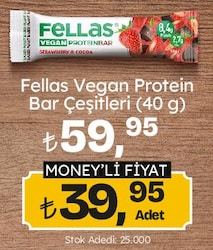 Fellas Vegan Çilek Kakaolu 40 gr Protein Bar