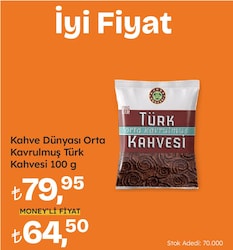 Kahve Dünyası Orta Kavrulmuş Türk Kahvesi 100 gr
