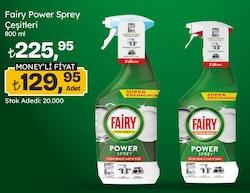 Fairy Power 3'ü 1 Arada Bulaşık ve Mutfak Temizleyici Sprey 800 ml
