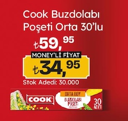 Cook Orta Boy Buzdolabı Poşeti 30'lu