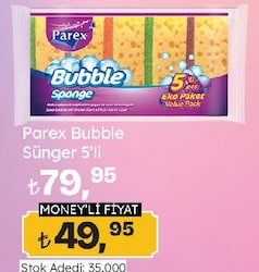 Parex Bubble 5'li Bulaşık Süngeri