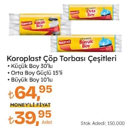 Koroplast Güçlü Küçük Boy Çöp Poşeti 30'lu