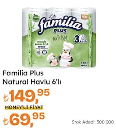 Familia Plus Natural 6'lı Kağıt Havlu