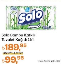 Solo Bambu Katkılı 16'lı Tuvalet Kağıdı