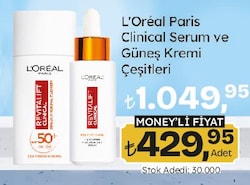 L'Oreal Paris Clinical Serum ve Güneş Kremi Çeşitleri 
