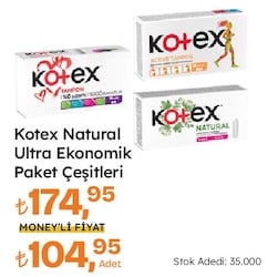 Kotex Natural Ultra Ekonomik Paket Çeşitleri 