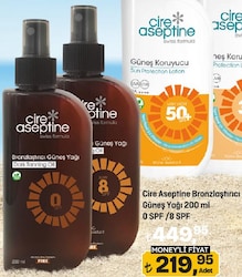 Cire Aseptine 200 ml 8 Faktör Bronzlaştırıcı Yağ