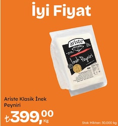 Ariste Klasik İnek Peyniri kg 