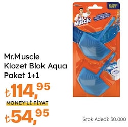 Mr. Muscle Klozet Blok Aqua Mavi 2'li Koku Giderici