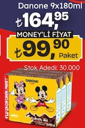 Danone 180 ml 9'lu Kakaolu Süt