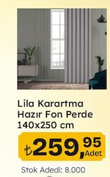 Lila Karartma Hazır Fon Perde 140x250 cm