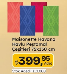 Maisonette Havana Havlu Peştamal Çeşitleri 75x150 cm