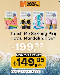 Touch Me Şezlong Plaj Havlu Mandalı 2'li Set
