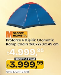 Proforce 6 Kişilik Otomatik Kamp Çadırı 260x220x145 cm